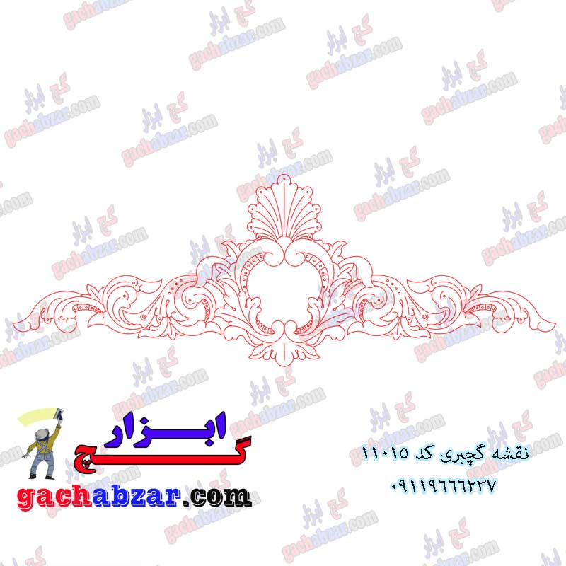 نقشه گچبری سر قاب کد 11015