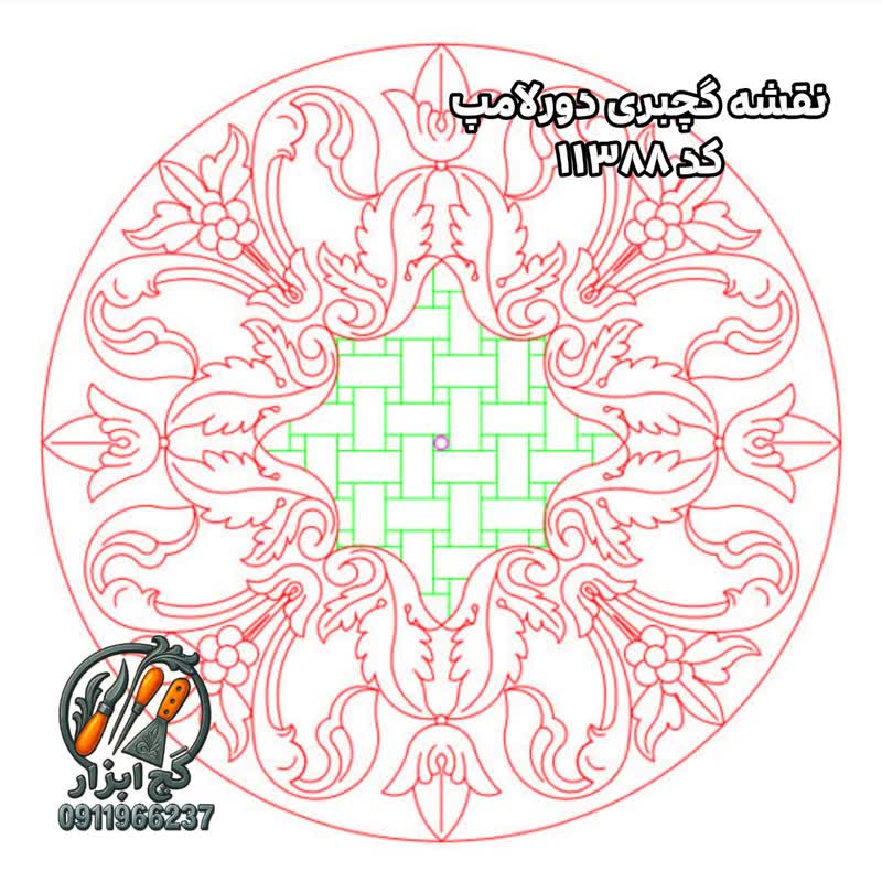 نقشه گچبری دورلامپ کد 11388